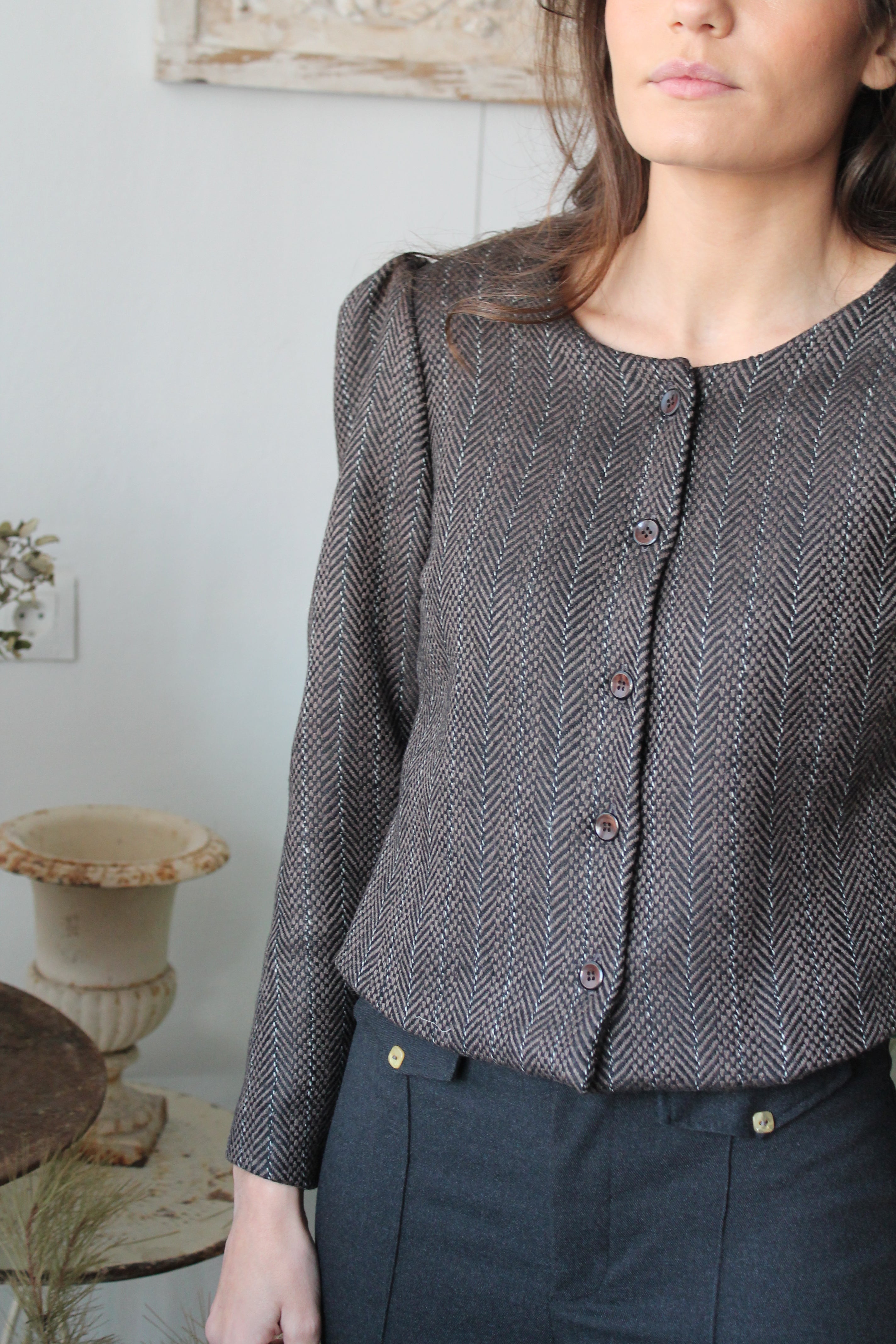 CHAQUETA ESTRUCTURADA ESPIGA GRAFITO