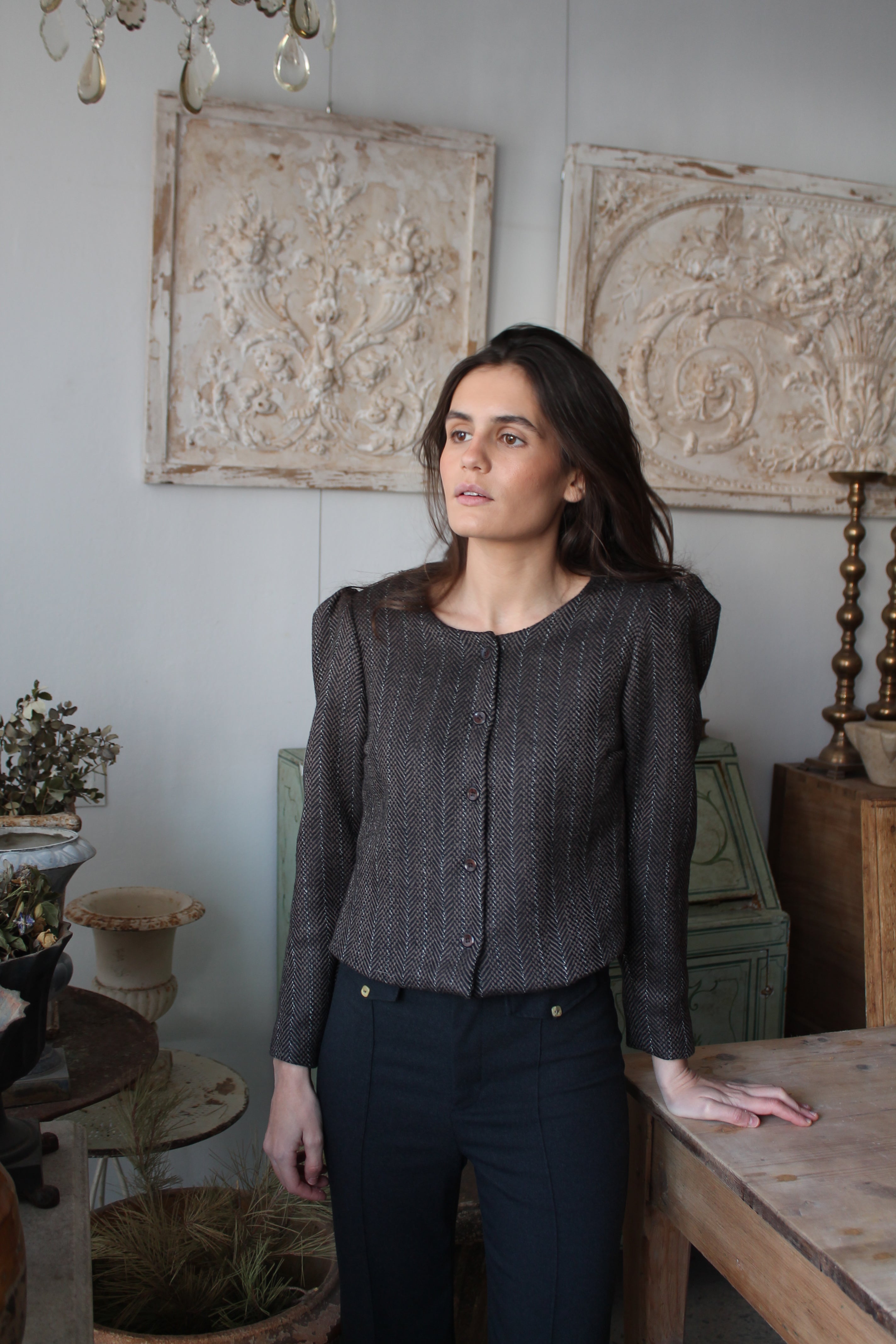 CHAQUETA ESTRUCTURADA ESPIGA GRAFITO