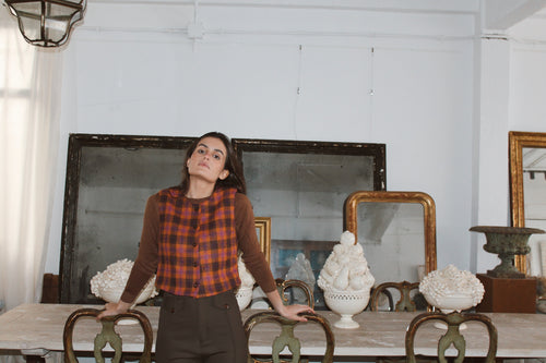 CHALECO ESTRUCTURADO LANA CUADROS